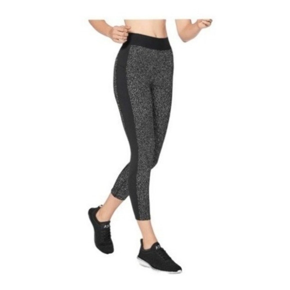 Lululemon Box It Out Tight Leggings Night View White Black High Waist Athletic 4
